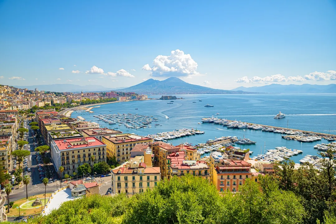 Naples City and Vesuvius